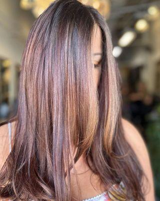 Beautiful! By our artist Erika @hairartistry_erika Did Teasy lights + Gloss + Haircut