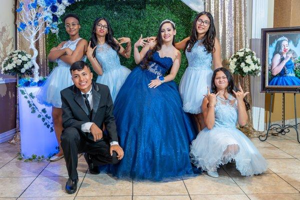 Quinceanera and her court of honor