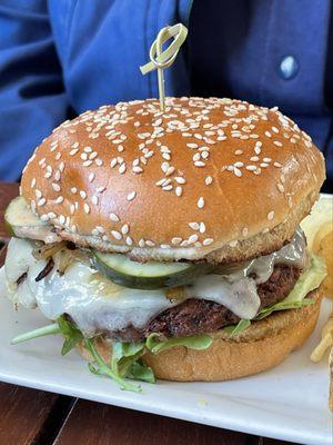 Vegetarian mushroom burger