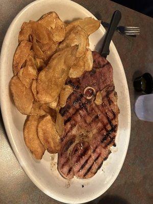 Ham Steak with chip