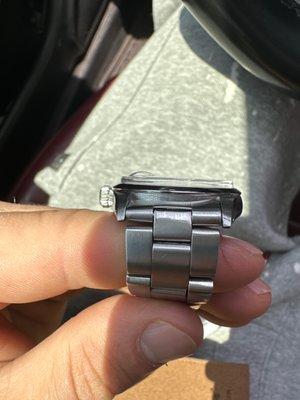 They bent my end pieces down from the face of the watch, then refused to fix their mistake.