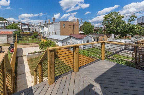 Rear Deck with Trex decking.