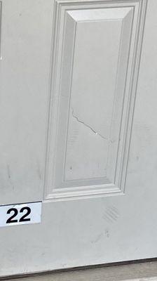 Someone tried to kick down this door!