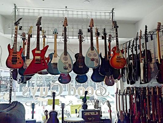 Just a small portion of Good Guys guitar selection.  I sooo regret not picking up that red Ibanez Destroyer!!