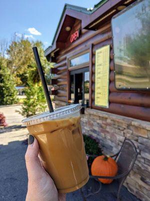 English toffee latte with almond milk