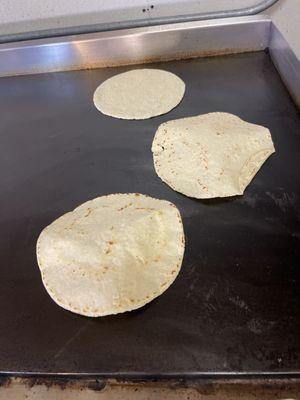 Home made corn tortillas