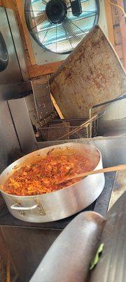 Making  Fry kimchi use for fried kimchi