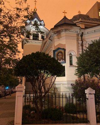 The cathedral in the middle of the day on 9/9/2020 when the skies went orange.