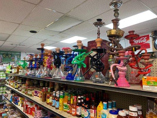 Colorful hookah selection all sizes