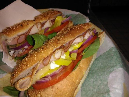 This is perfection! Nice way to warm up, turkey and ham sandwich toasted! Fresh always, and awesome staff Everytime I come in. Go subway