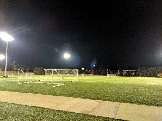 Fields are turf and well lit