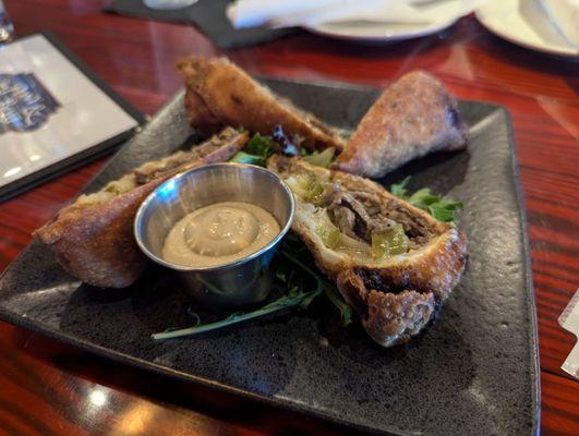 Cheesesteak egg rolls