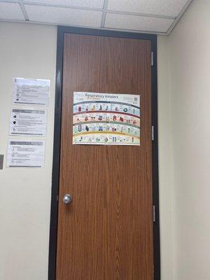 Door in exam room 15