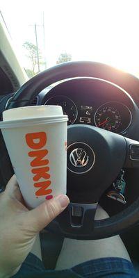 Grabbed a cup of coffee this am as I ran am errand, I was definitely runnin in Dunkin today!