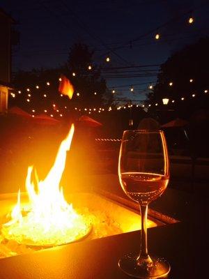 Relax fireside in our outdoor lounge.