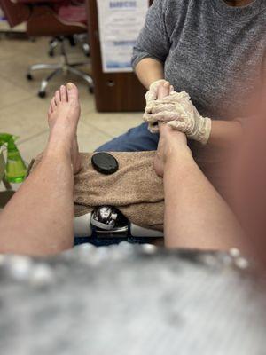 Hot stone massage with Pedi.