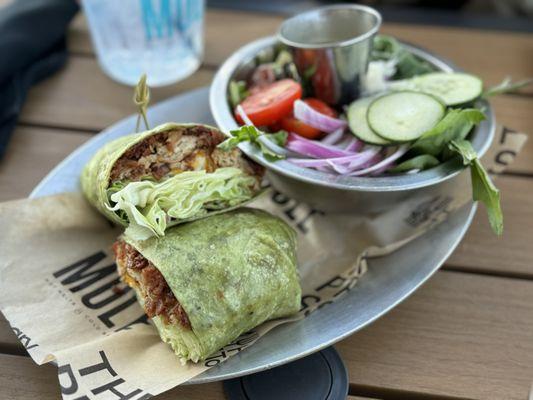 Chicken Bacon Tomato Wrap with Side Salad