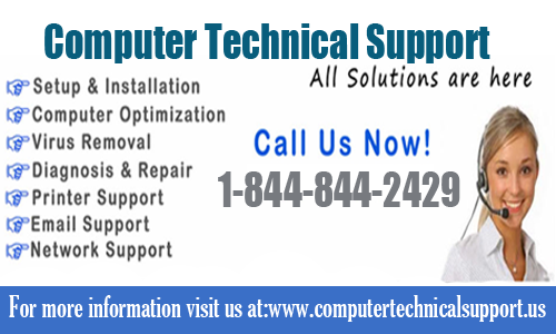 Call us on  computer technical Support number 1-844-844-2429 US