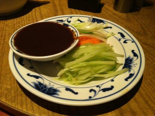 Peking duck accoutrements