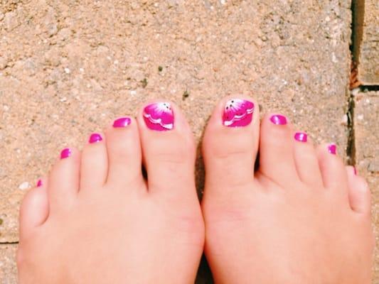 My toes painted and designed by Cindy! She's awesome and talented!