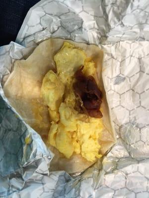 This is what they call an bacon and egg taco. Shameful!