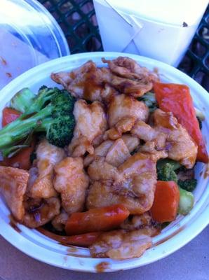 NOT from Wen Cai, but it IS what chicken and broccoli should look like, on the off chance that the owner or cook sees this.