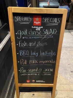 Food specials board