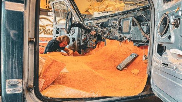 The whole project on this f150 was unique as the orange carpet