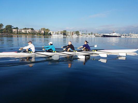 A quad taking a semi-private lesson in Marina del Rey.