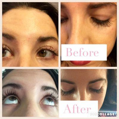 Before and after getting a lash fill with Danielle! After much fuller, and glamorous!