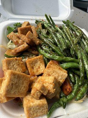 Garlic Tofu and green beans were delicious