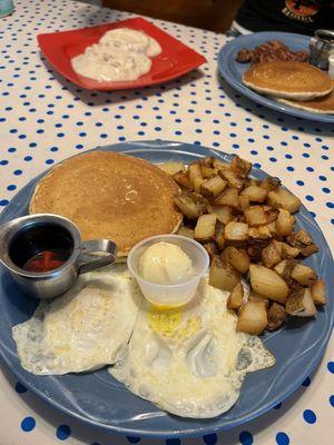 Today's Special: Lemon Poppyseed Pancakes, Eggs. and Potatoes