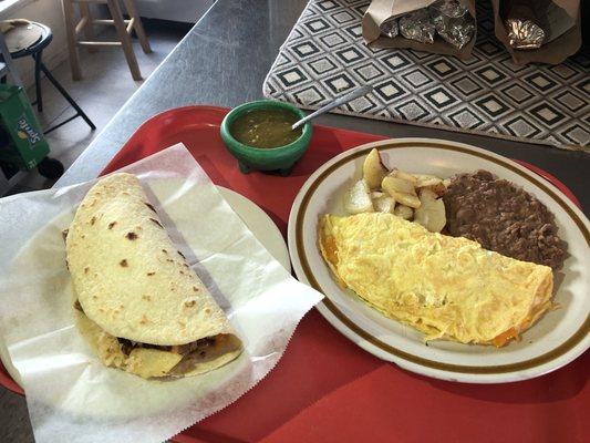 Special taco and western omelette!!