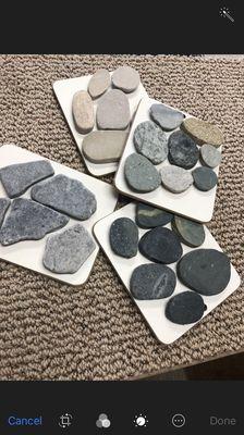 Pebble stones are a fabulous choice for a bathroom floor!