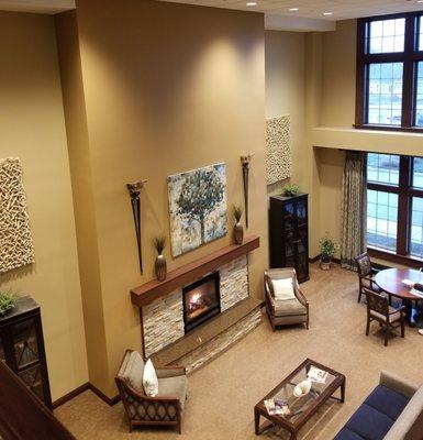 Looking down on the foyer at The Reserve at Hamilton Trace.