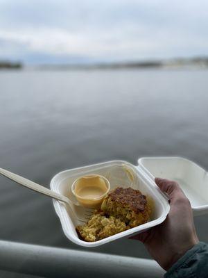 Mock crab cake with aioli