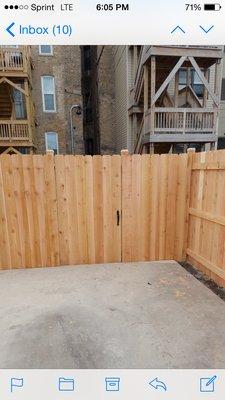 6' High 3-Rail Western Red Cedar Solid Board Dog Ear Fence