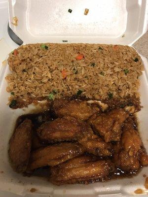 Teriyaki wings w/fried rice combo