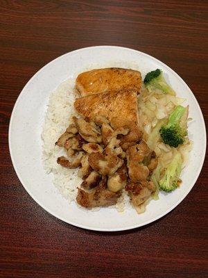 Chicken and salmon teriyaki