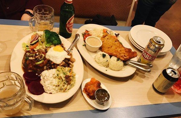 Swedish sampler plate and schnitzel