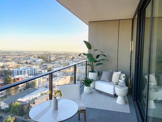 South / west facing one bedroom balcony with ocean views