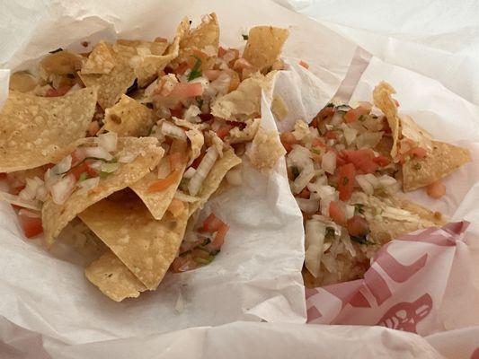 Their idea of (unsalted) chips and salsa. Big fail.