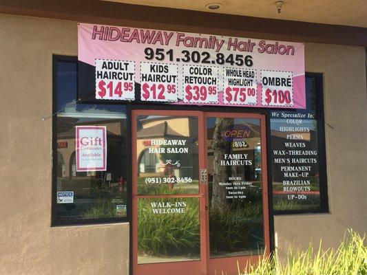 Hideaway Hair Salon has new posters