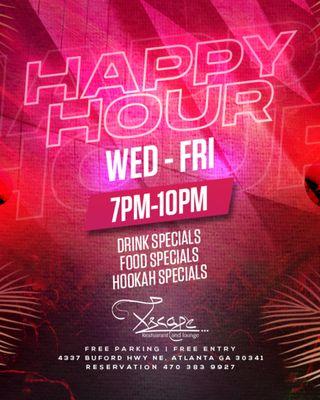 Joins for our amazing Happy Hour drinks and food.