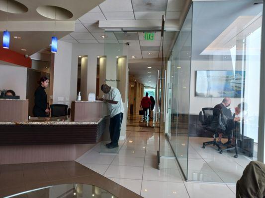 Waiting area, reception and conference room.