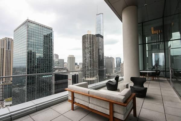 You won't find a better view of the Chicago River from one of 111 W. Wacker's amenity space decks.