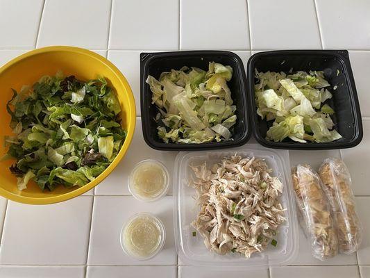 Large Chinese Chicken Salad with boiled chicken.