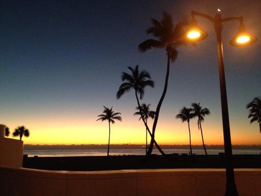 Providing massage at the A1A Marathon - Love that sunrise!