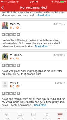 We have 15 more 5 star reviews that Yelp decides not to show you??? Is it because we don't advertise enough with them???