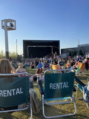 View from lawn with the $10 rental chairs